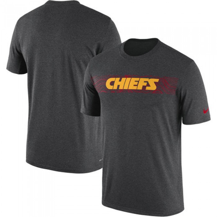 Kansas City Chiefs Nike Heathered Charcoal Sideline Seismic Legend T-Shirt