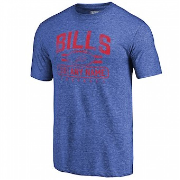 Men's Buffalo Bills NFL Pro Line by Fanatics Branded Royal Personalized Flanker Tri-Blend T-Shirt