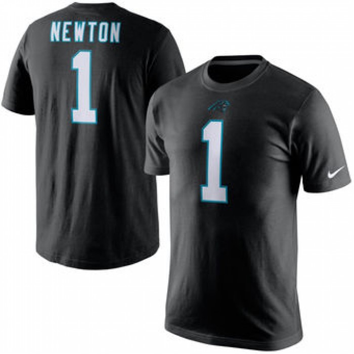 Men's Carolina Panthers 1 Cam Newton Nike Player Pride Name & Number T-Shirt - Black