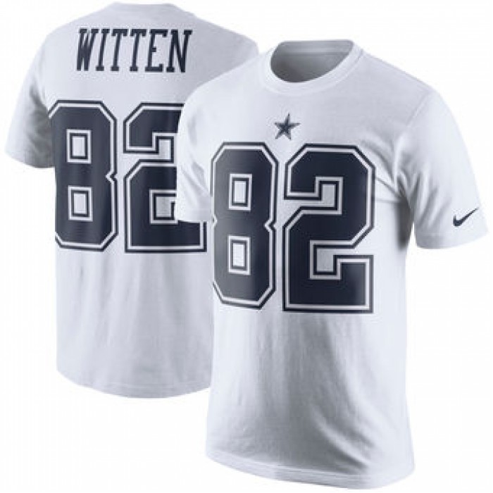 Men's Dallas Cowboys 82 Jason Witten Nike White Color Rush Player Pride Name & Number T-Shirt