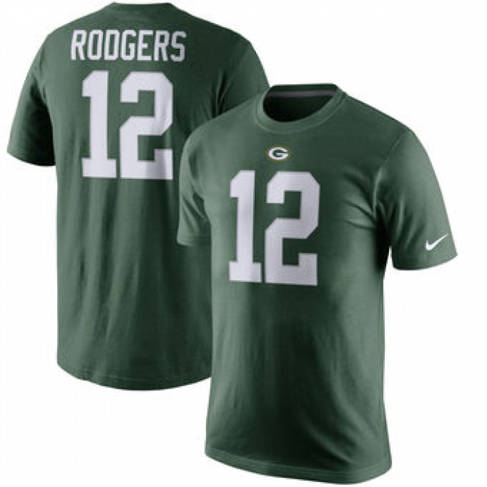 Men's Green Bay Packers 12 Aaron Rodgers Nike Green Player Pride Name & Number T-Shirt