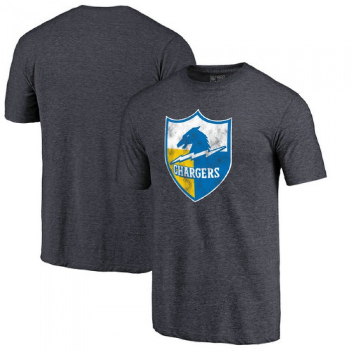 Los Angeles Chargers Navy Throwback Logo Tri-Blend NFL Pro Line by T-Shirt