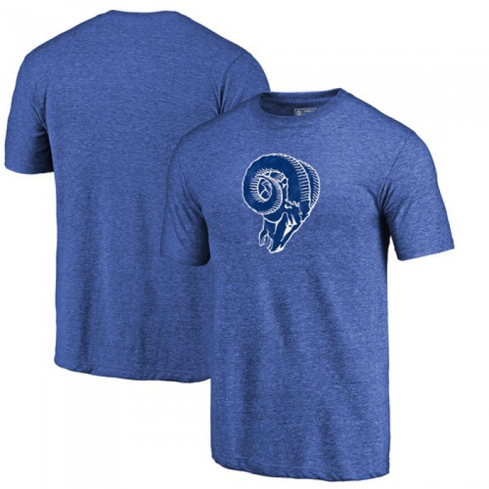 Los Angeles Rams Royal Throwback Logo Tri-Blend NFL Pro Line by T-Shirt