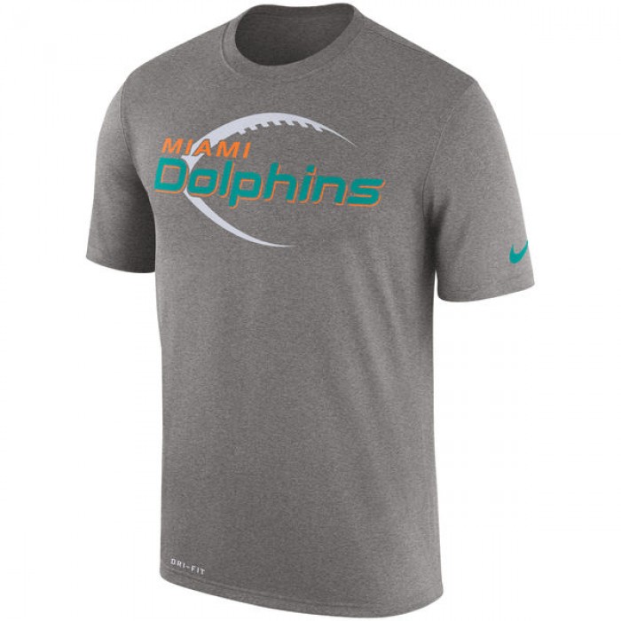 Men's Miami Dolphins Nike Heathered Gray Legend Icon Performance T-Shirt