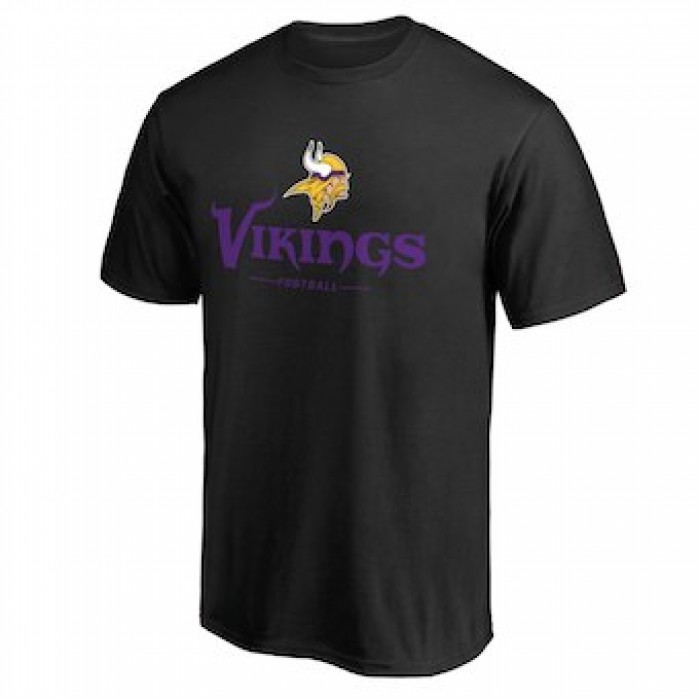 Men's Minnesota Vikings NFL Pro Line Black Team Lockup T-Shirt