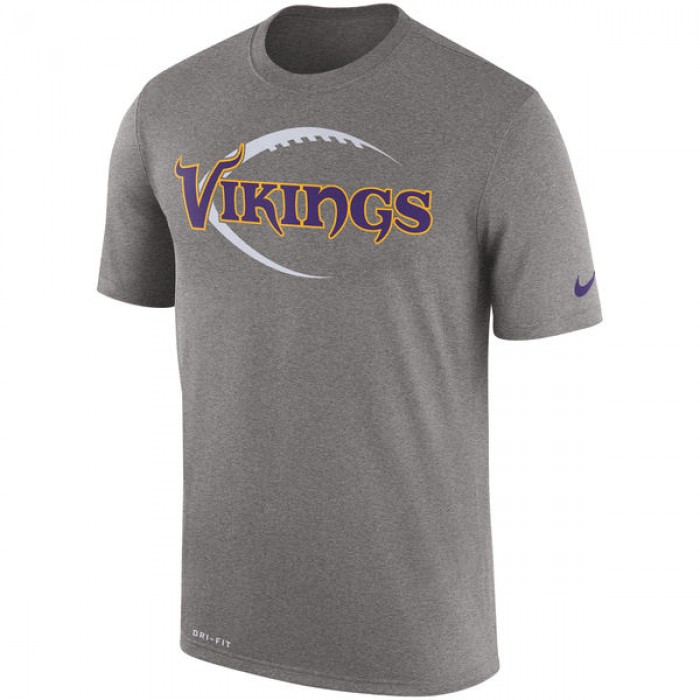 Men's Minnesota Vikings Nike Heather Gray Legend Icon Logo Performance T-Shirt