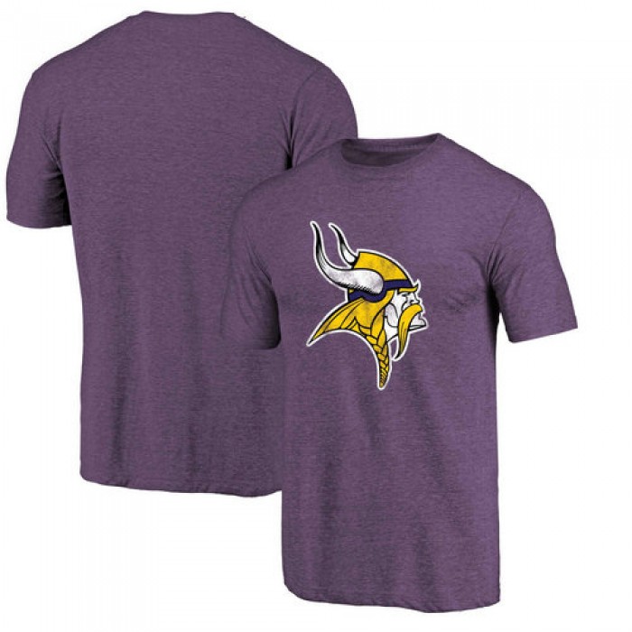 Minnesota Vikings Purple Throwback Logo Tri-Blend Short Sleeve NFL Pro Line by T-Shirt