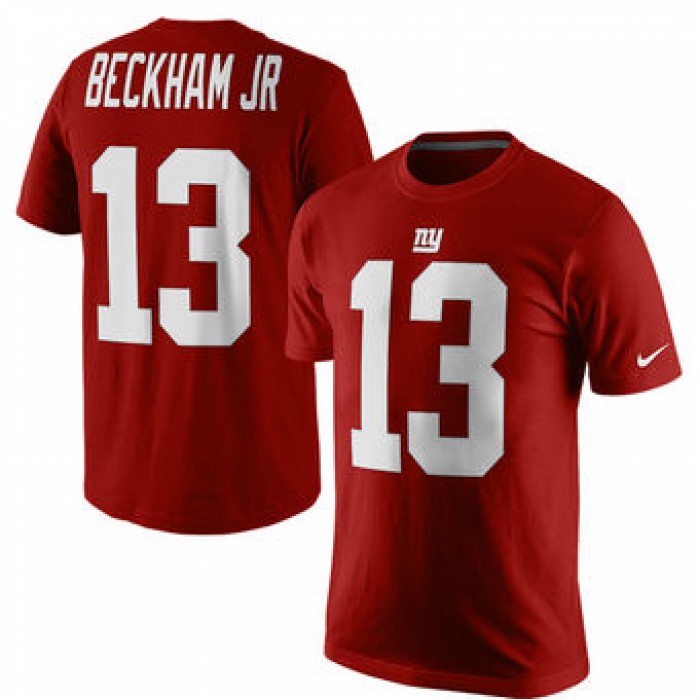 Men's New York Giants 13 Odell Beckham Jr Nike Red Player Pride Name & Number T-Shirt