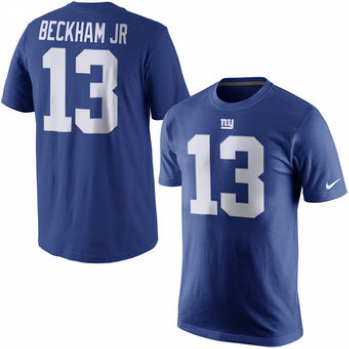 Men's New York Giants 13 Odell Beckham Jr. Nike Royal Blue Player Pride Name & Number T-Shirt