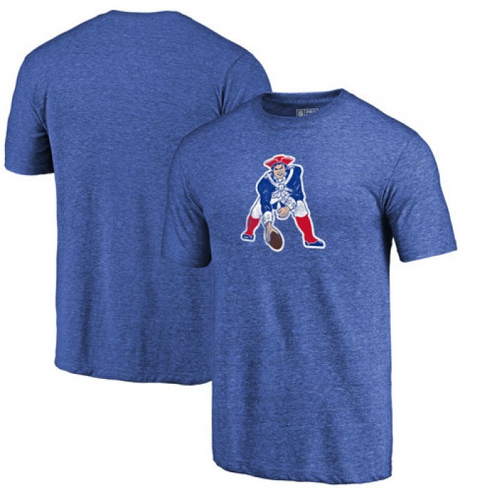 New England Patriots Royal Throwback Logo Tri-Blend NFL Pro Line by T-Shirt