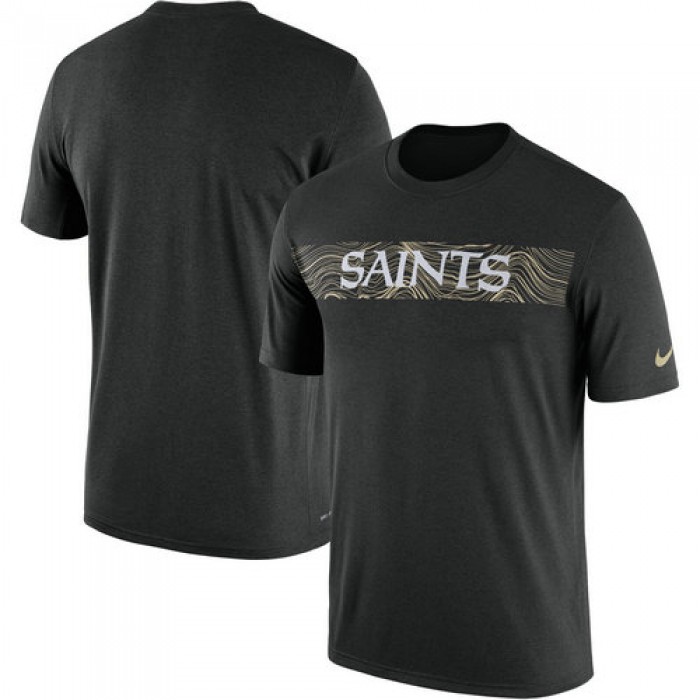New Orleans Saints Nike Black Sideline Seismic Legend T-Shirt