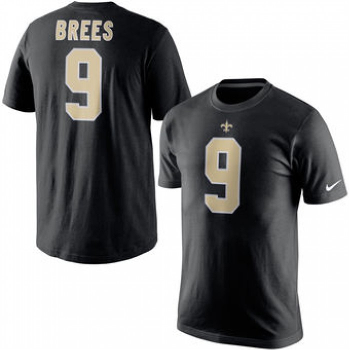 Men's New Orleans Saints 9 Drew Brees Nike Player Pride Name & Number T-Shirt - Black