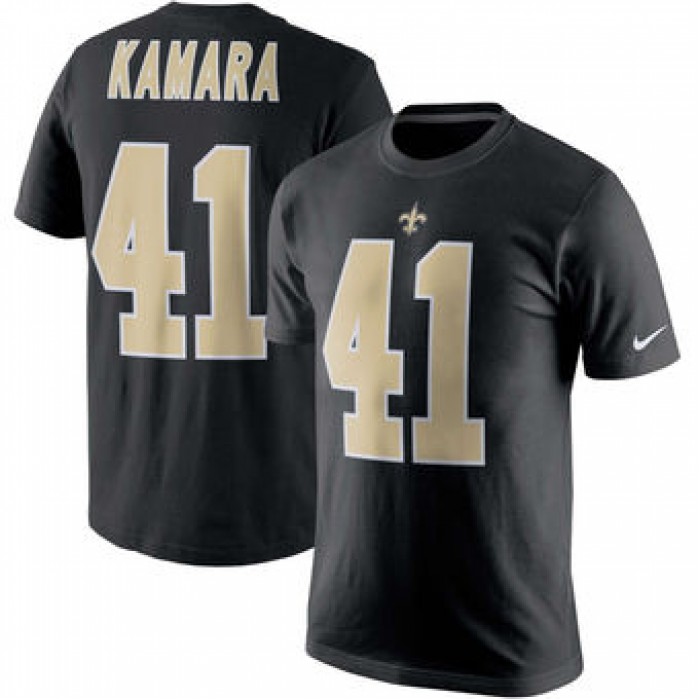 Men's New Orleans Saints 41 Alvin Kamara Black Nike Player Pride Name & Number T-Shirt