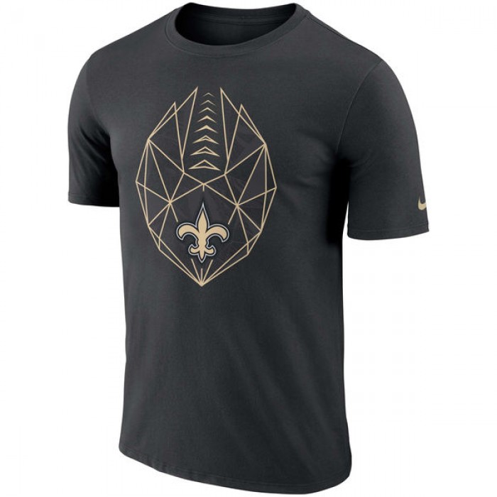 Men's New Orleans Saints Nike Black Fan Gear Icon Performance T-Shirt
