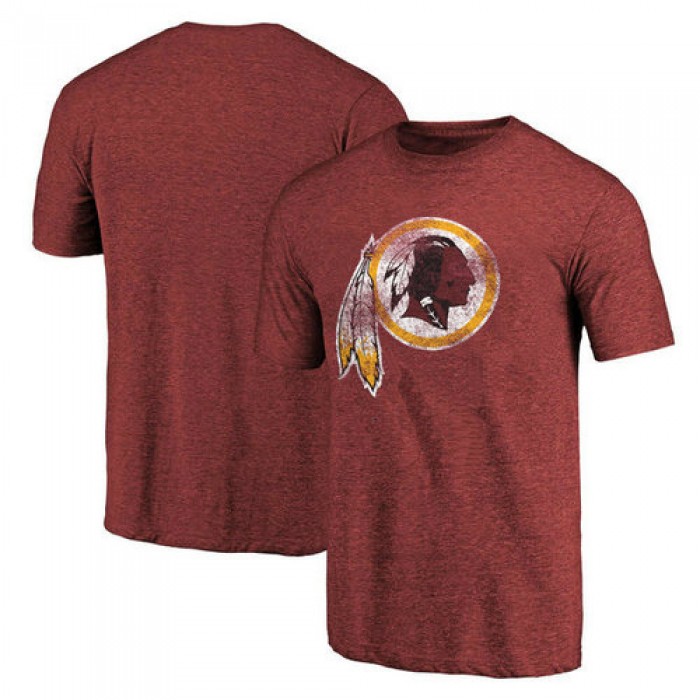 Washington Redskins Maroon Throwback Logo Tri-Blend NFL Pro Line by T-Shirt