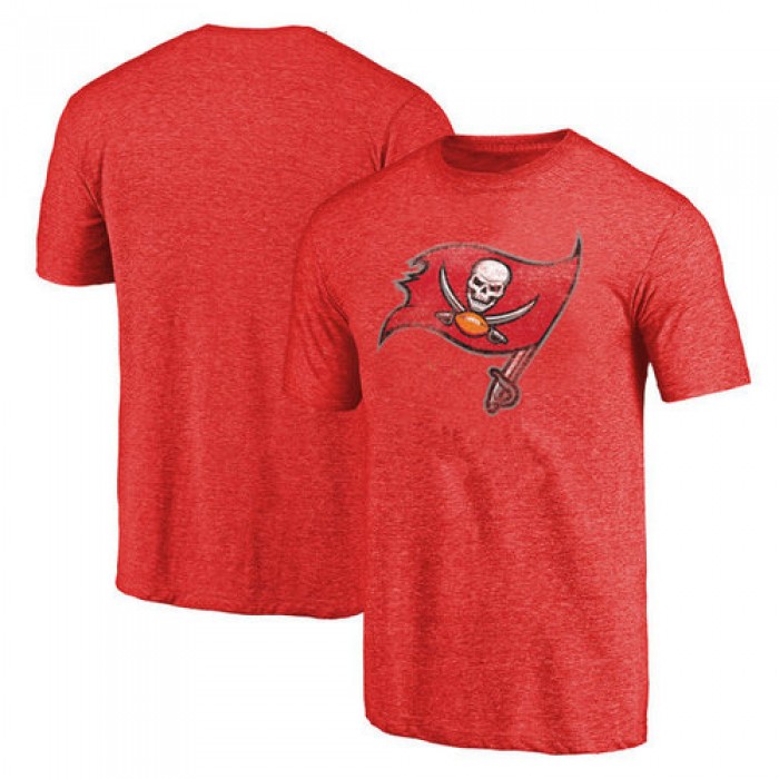 Tampa Bay Buccaneers Red Throwback Logo Tri-Blend NFL Pro Line T-Shirt