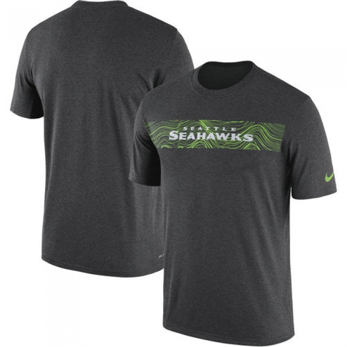 Seattle Seahawks Nike Heathered Charcoal Sideline Seismic Legend T-Shirt