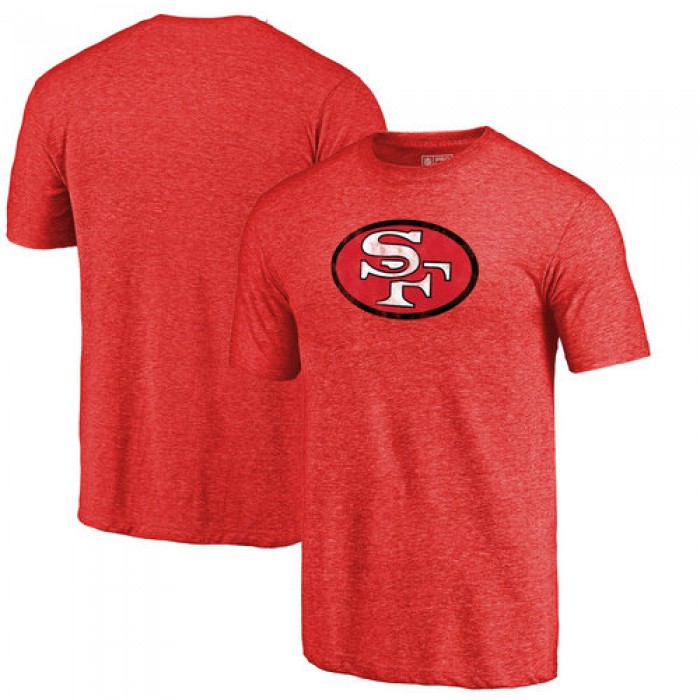 San Francisco 49ers Scarlet Throwback Logo Tri-Blend NFL Pro Line by T-Shirt