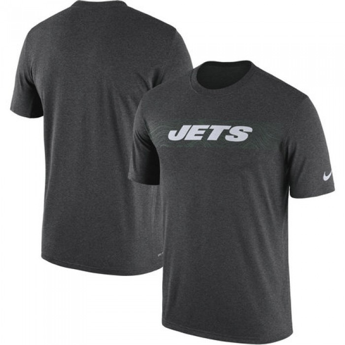 New York Jets Nike Heathered Charcoal Sideline Seismic Legend T-Shirt