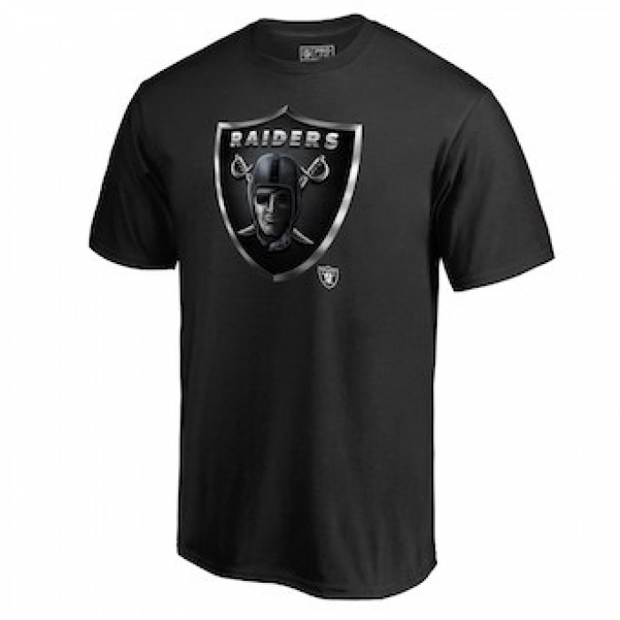 Men's Oakland Raiders NFL Pro Line by Fanatics Branded Black Midnight Mascot Big and Tall T-Shirt