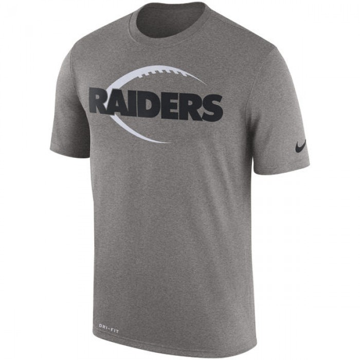 Men's Oakland Raiders Nike Heather Gray Legend Icon Logo Performance T-Shirt