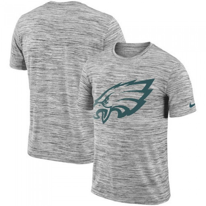 Philadelphia Eagles Heathered Black Sideline Legend Velocity Travel Performance Nike T-Shirt