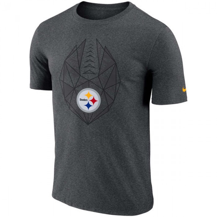 Men's Pittsburgh Steelers Nike Heathered Charcoal Fan Gear Icon Performance T-Shirt