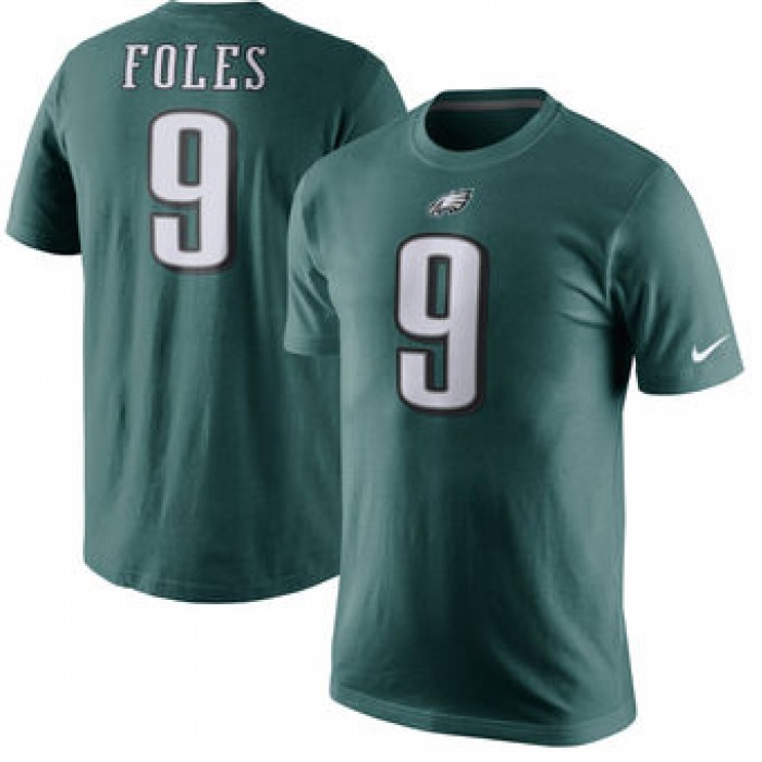 Men's Philadelphia Eagles 9 Nick Foles Nike Green Player Pride Name & Number T-Shirt