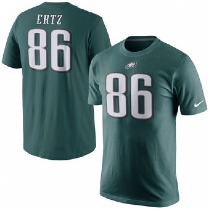 Men's Philadelphia Eagles No. 86 Zach Ertz Nike Green Player Pride Name & Number Short Sleeve T-Shirt