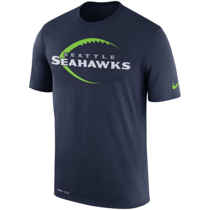 Men's Seattle Seahawks Nike College Navy Legend Icon Logo Performance T-Shirt