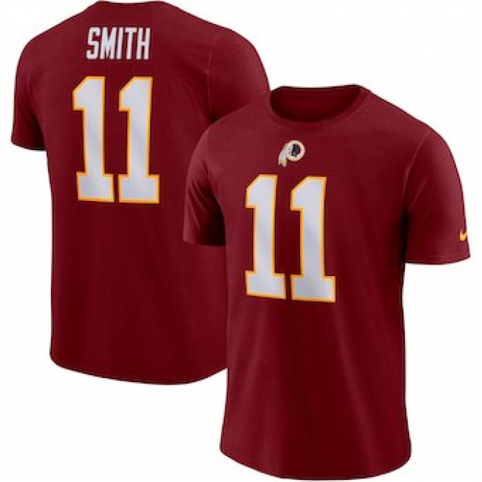 Men's Washington Redskins 11 Alex Smith Nike Burgundy Player Pride Name & Number Performance T-Shirt