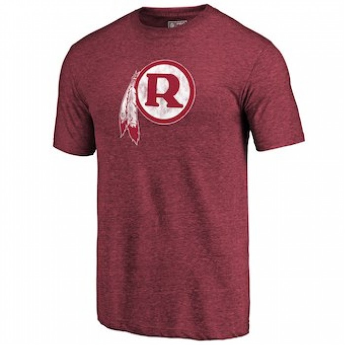Men's Washington Redskins Fanatics Branded Burgundy Throwback Logo Tri-Blend T-Shirt