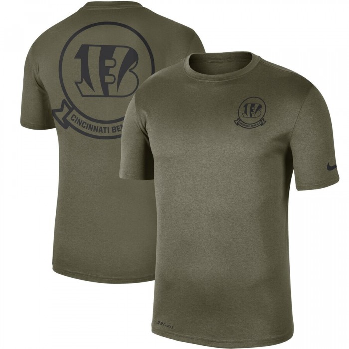 Men's Cincinnati Bengals Nike Olive 2019 Salute to Service Sideline Seal Legend Performance T-Shirt