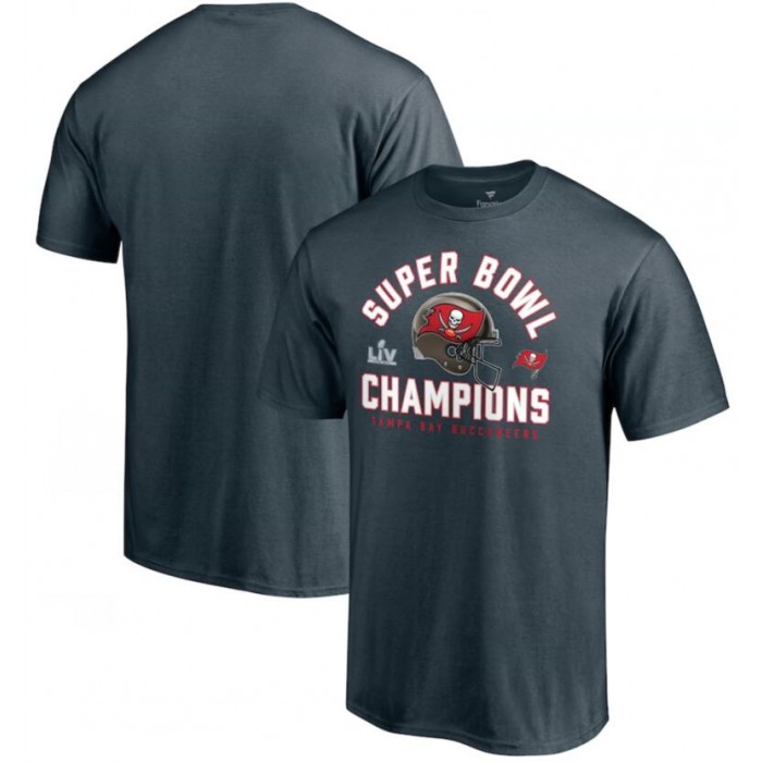 Men's Tampa Bay Buccaneers Fanatics Branded Charcoal Super Bowl LV Champions Big & Tall Lateral Pass T-Shirt