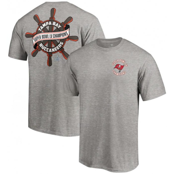 Men's Tampa Bay Buccaneers Fanatics Branded Heathered Gray Super Bowl LV Champions Hometown Wheel T-Shirt