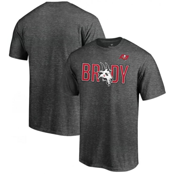 Men's Tampa Bay Buccaneers Tom Brady Fanatics Branded Heather Charcoal GOAT T-Shirt