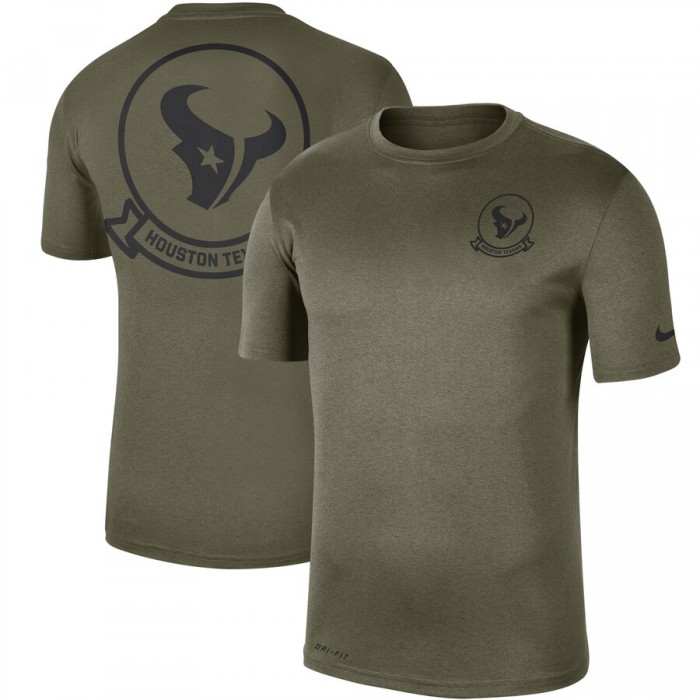 Men's Houston Texans Nike Olive 2019 Salute to Service Sideline Seal Legend Performance T-Shirt