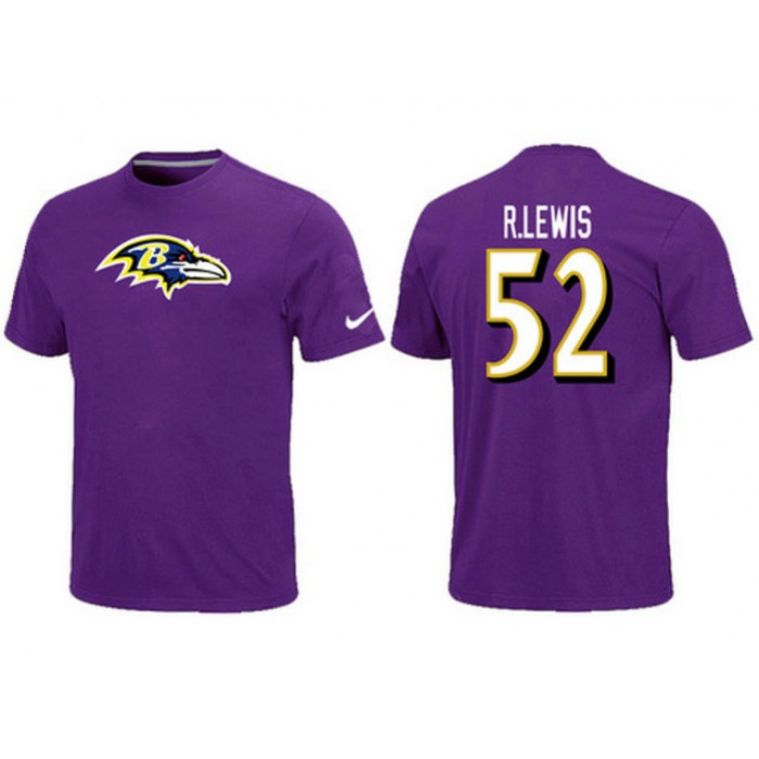 Nike Baltimore Ravens 52 R.LEWIS Name & Number T-Shirt- Purple