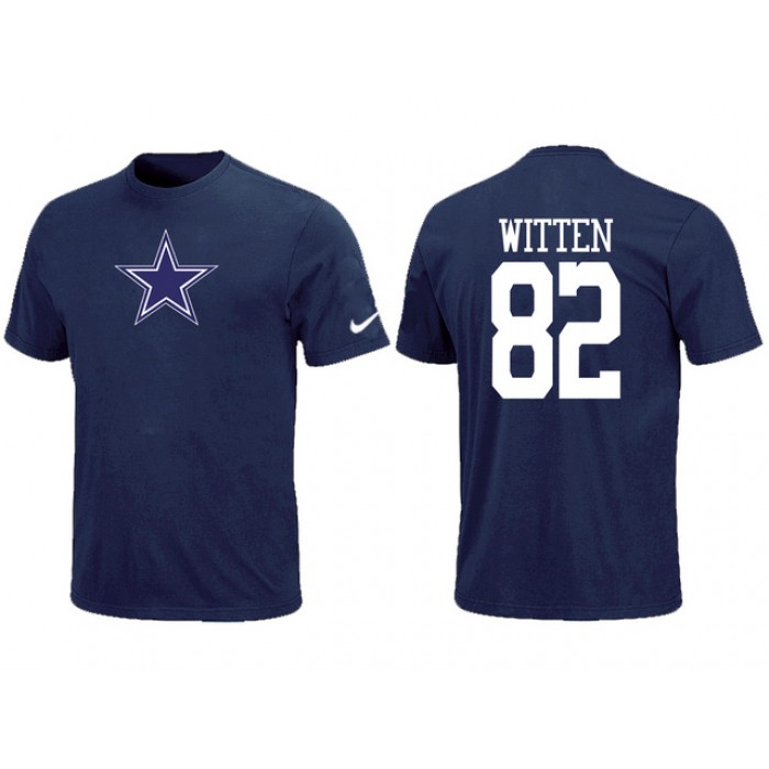 Nike Dallas Cowboys 82 WITTEN Name & Number T-Shirt Blue