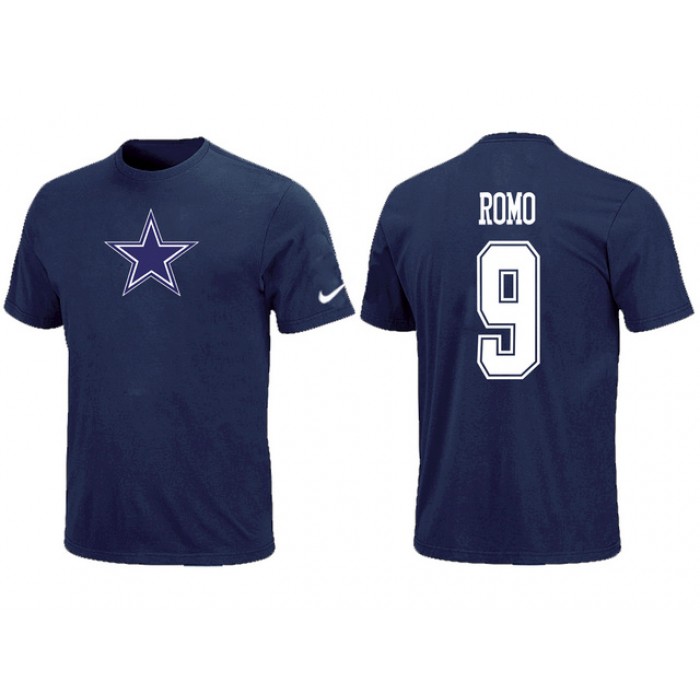 Nike Dallas Cowboys Tony Romo Name & Number T-Shirt Blue