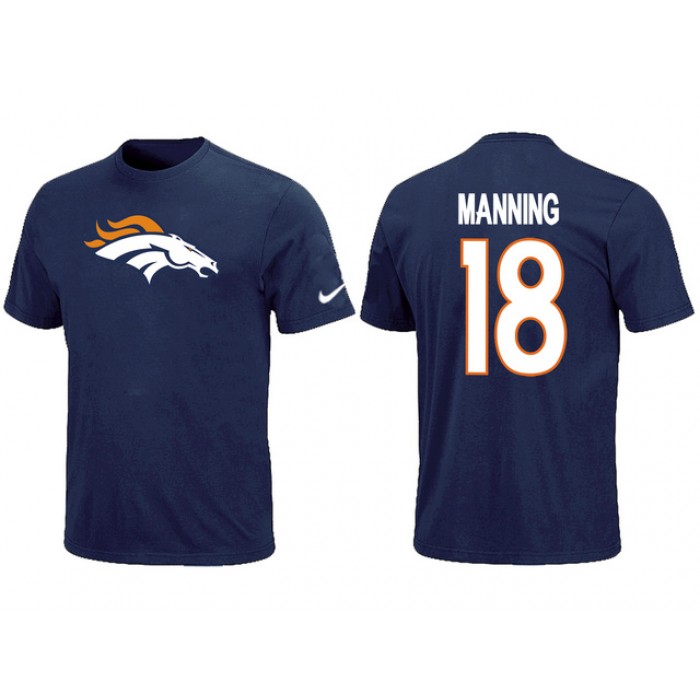 Nike Denver Broncos Peyton 18 Manning Name & Number T-Shirt Blue