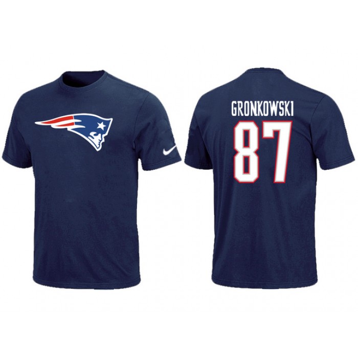 Nike New England Patriots #87 GRONKOWSKI Name & Number T-Shirt