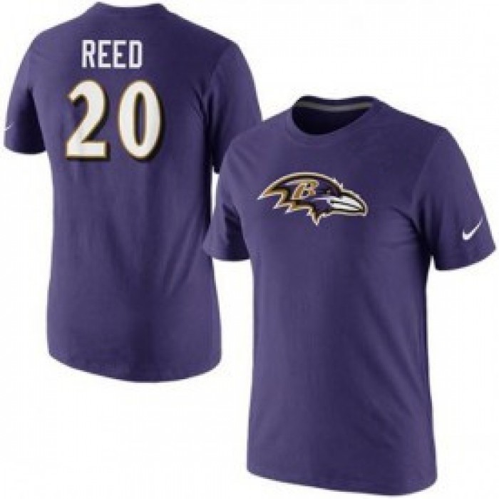 Nike Baltimore Ravens 20 Ed Reed Name & Number T-Shirt