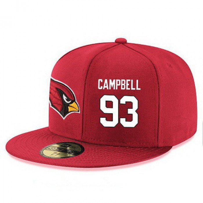 Arizona Cardinals #93 Calais Campbell Snapback Cap NFL Player Red with White Number Stitched Hat