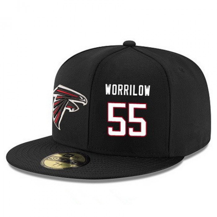 Atlanta Falcons #55 Paul Worrilow Snapback Cap NFL Player Black with White Number Stitched Hat