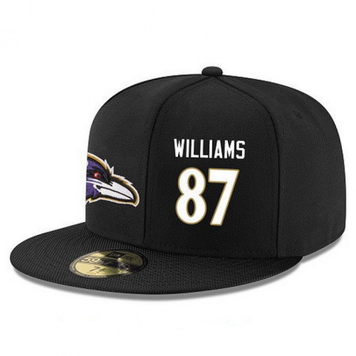 Baltimore Ravens #87 Maxx Williams Snapback Cap NFL Player Black with White Number Stitched Hat