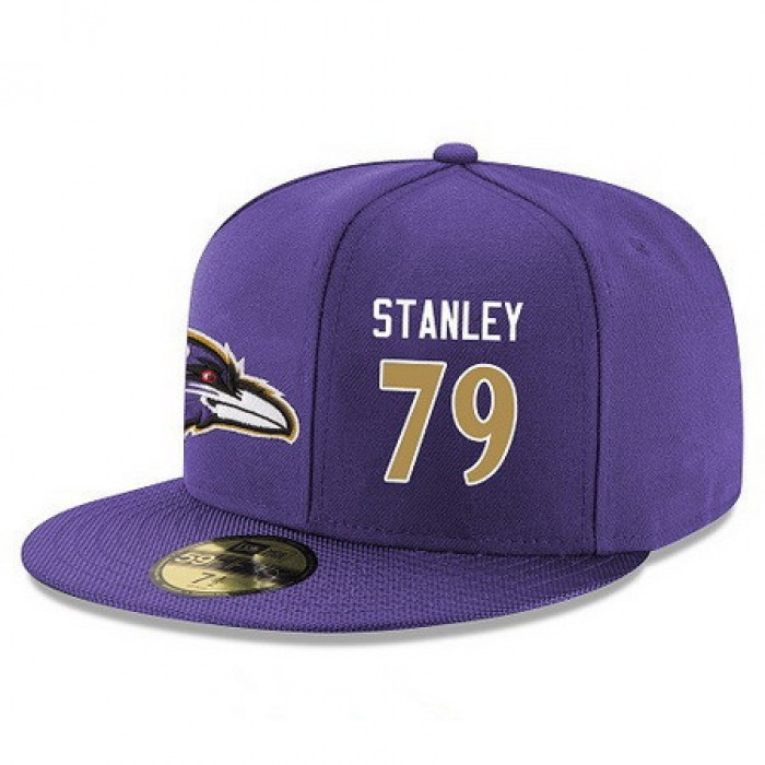 Baltimore Ravens #79 Ronnie Stanley Snapback Cap NFL Player Purple with Gold Number Stitched Hat
