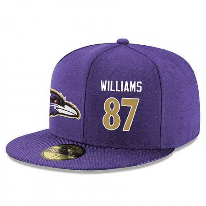Baltimore Ravens #87 Maxx Williams Snapback Cap NFL Player Purple with Gold Number Stitched Hat