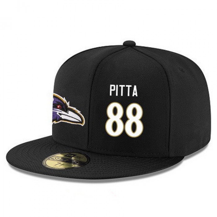 Baltimore Ravens #88 Dennis Pitta Snapback Cap NFL Player Black with White Number Stitched Hat