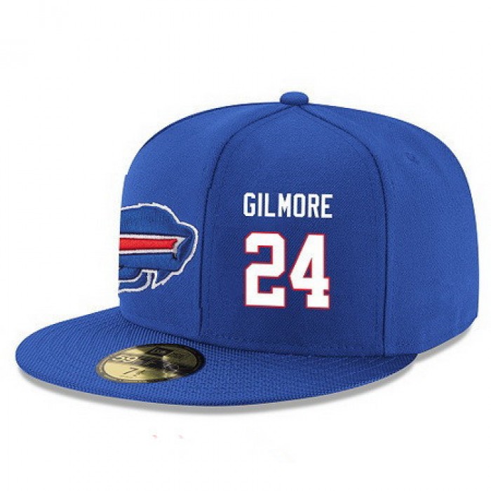 Buffalo Bills #24 Stephon Gilmore Snapback Cap NFL Player Royal Blue with White Number Stitched Hat